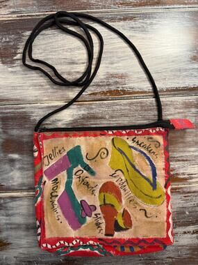 Silkscapes Hand Painted Crossbody Bag with Shoes